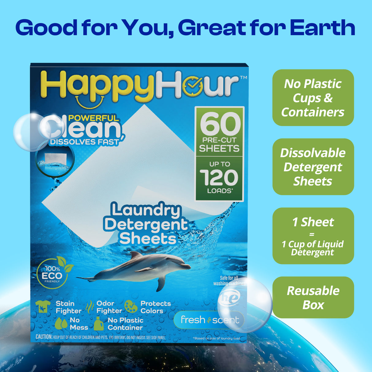 Happy Hour Laundry Detergent Sheets - 120 Loads