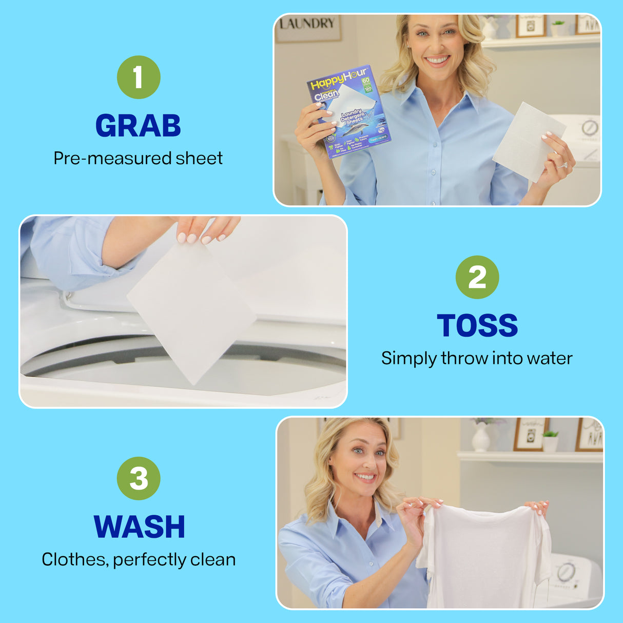 Happy Hour Laundry Detergent Sheets - 120 Loads